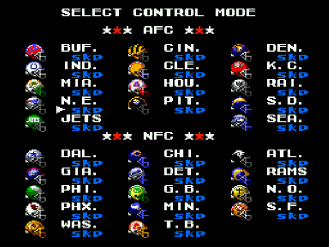 Tecmo Super Bowl (October 1993) Screenthot 2